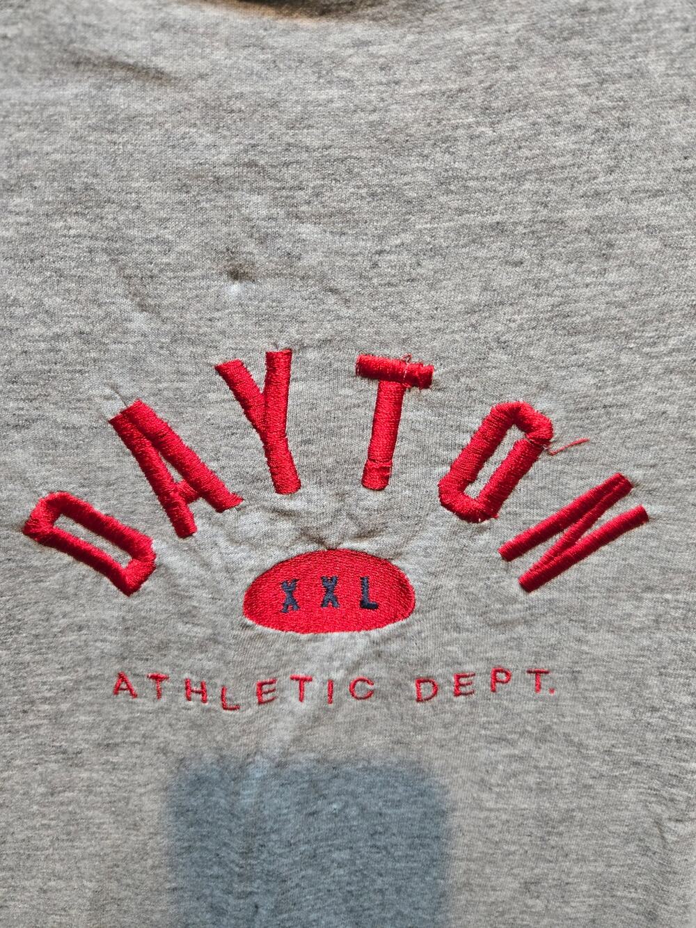 Vintage 90s University of Dayton Flyers Graphic Tee Gray Embroidered Men's L